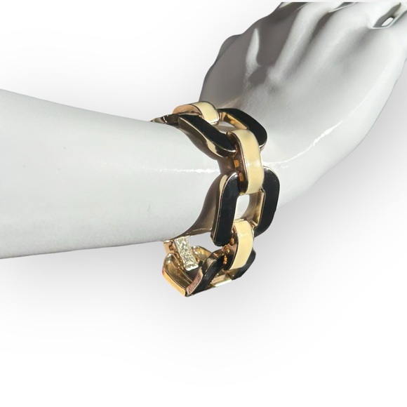 Vintage Enamel & Gold Tone Bracelet - Picture 3 of 14